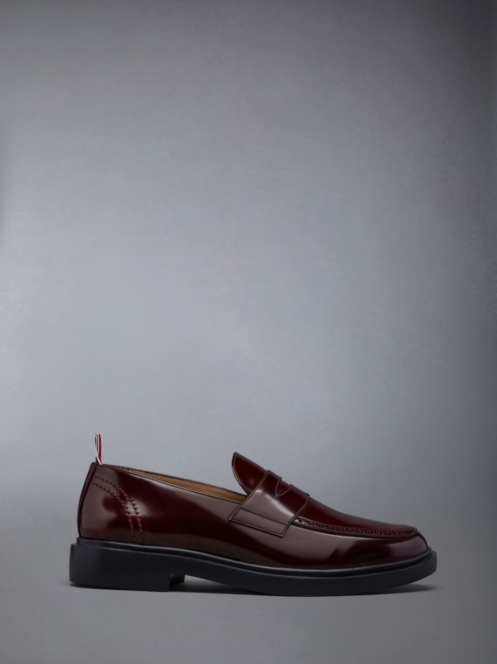 Thom Browne Polished Calf Penny Men Loafers Red | PJP44V99129