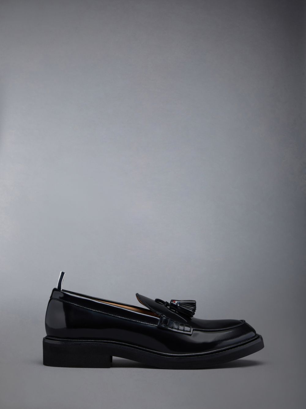 Thom Browne Polished Calf Tassel Women Loafers Black | WML89T58070