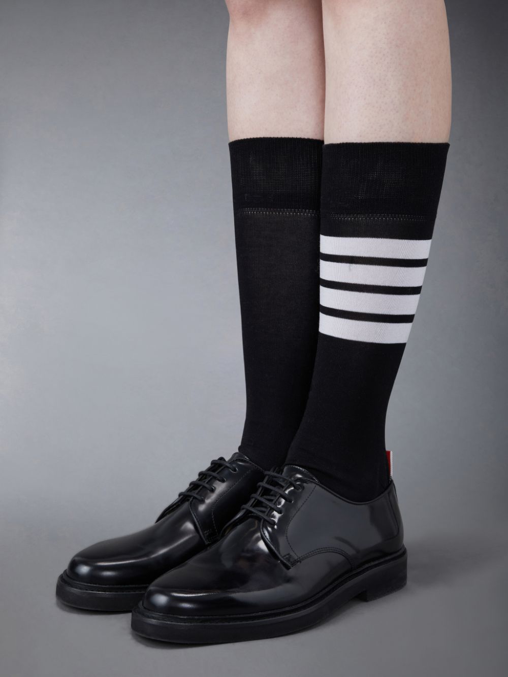 Thom Browne Polished Calf Uniform Women Oxford Shoes Black | VPK18D96301