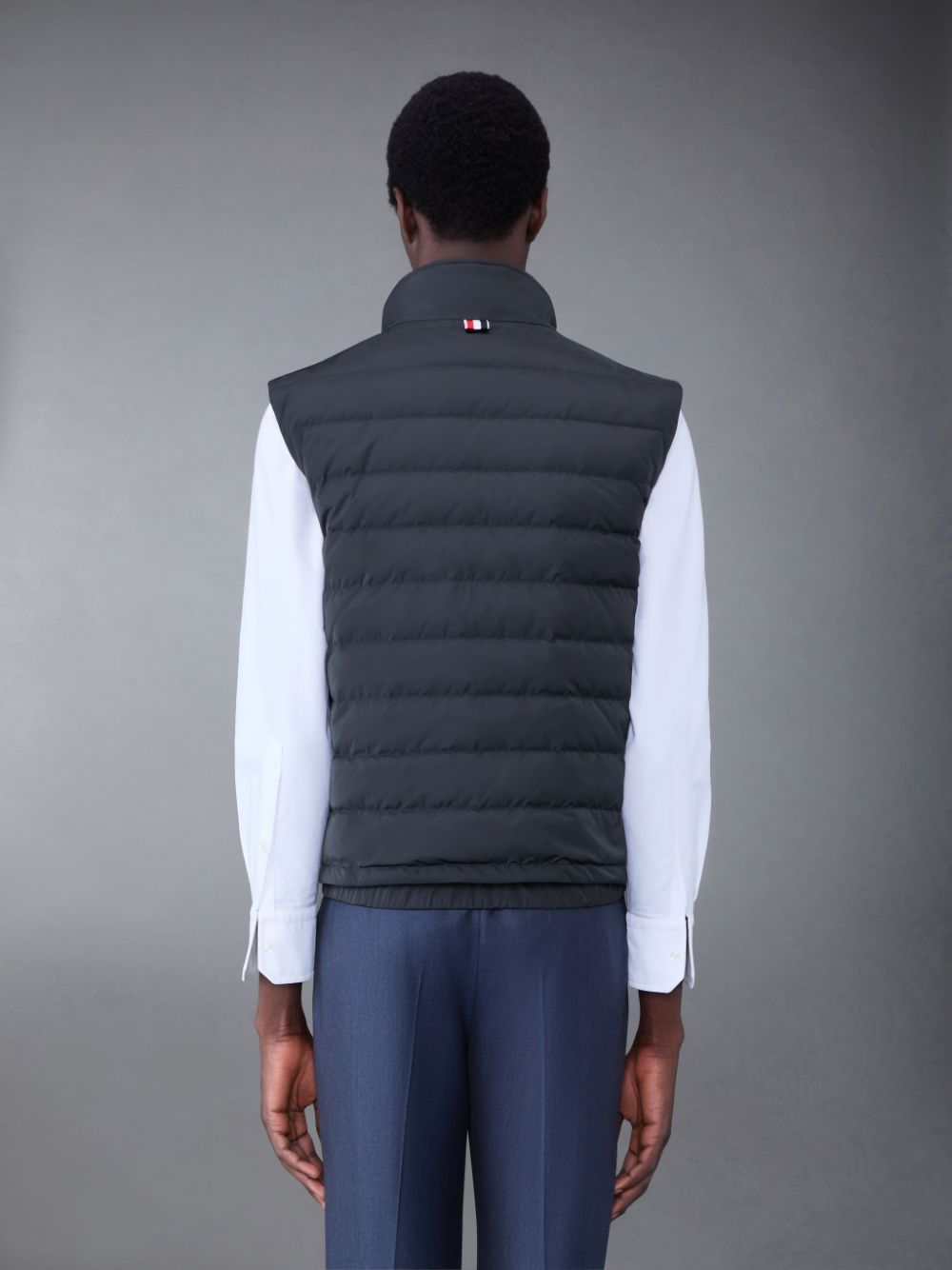 Thom Browne Poly Twill Down 4-Bar Ski Men Vest Grey | FXO21Y46088