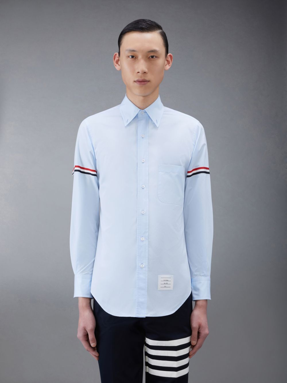 Thom Browne Poplin Armband Classic Men Shirts Blue | HVT92Q31309