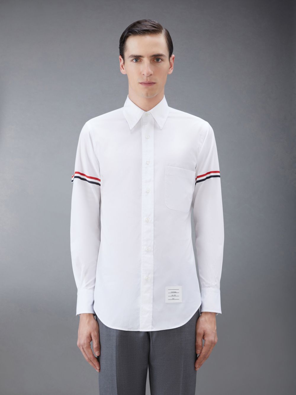 Thom Browne Poplin Armband Classic Men Shirts White | VIX78U10540