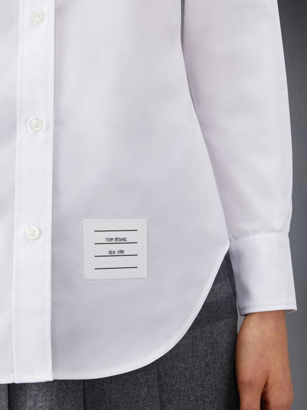 Thom Browne Poplin Armbands Classic Round Collar Women Shirts White | ZSZ00B60172