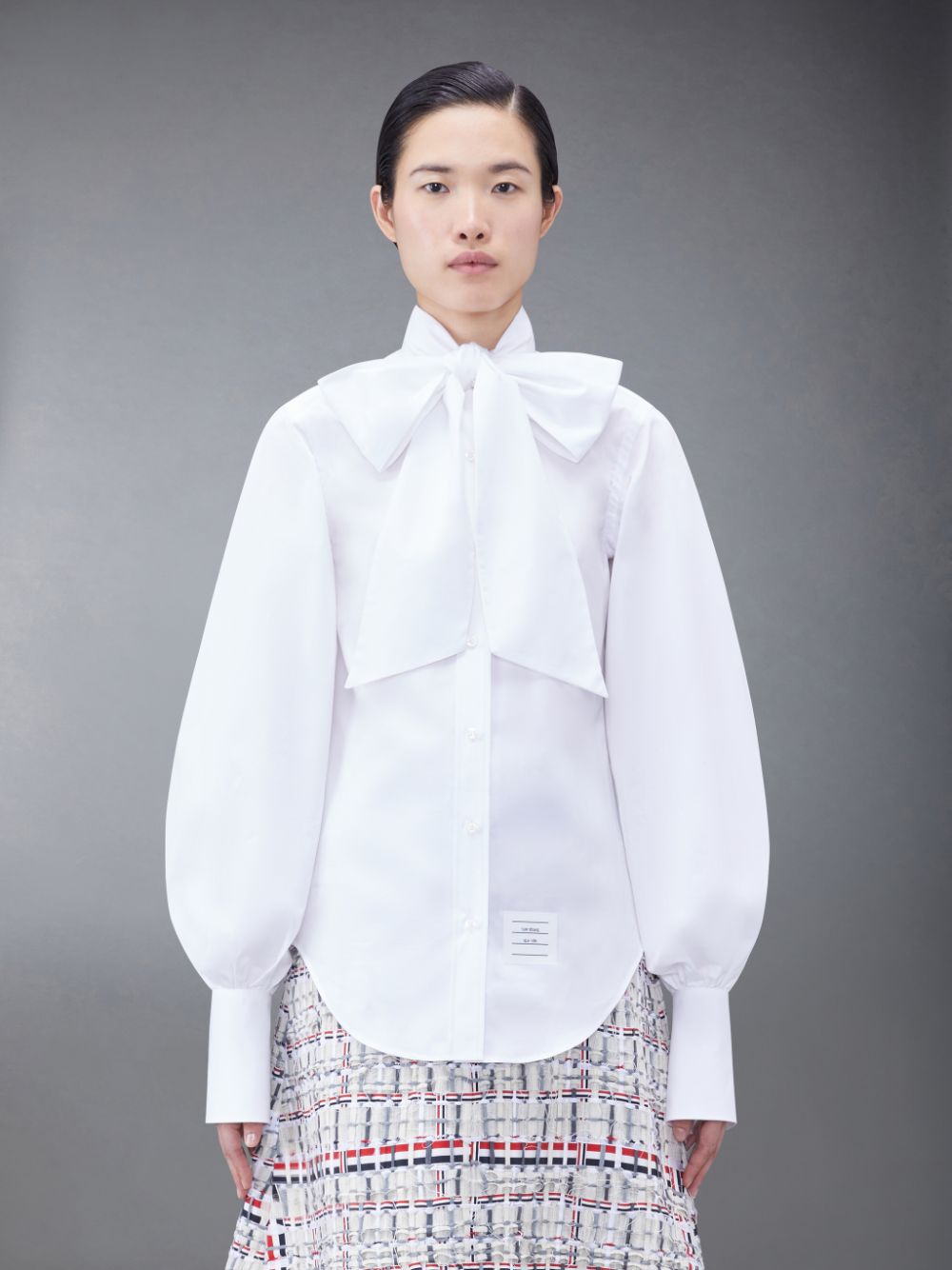 Thom Browne Poplin Classic Bow Women Shirts White | IDX90L07187