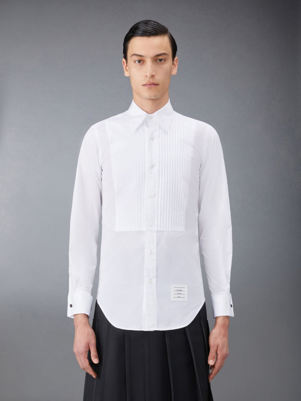 Thom Browne Poplin French Cuff Tuxedo Men Shirts White | KRE09M05382