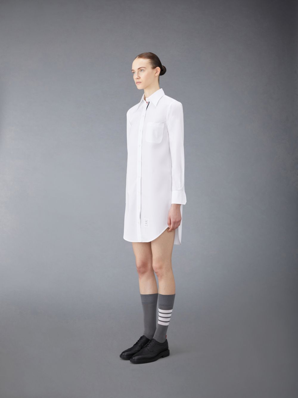 Thom Browne Poplin Mini Shirt Women Dress White | DKF38W01063