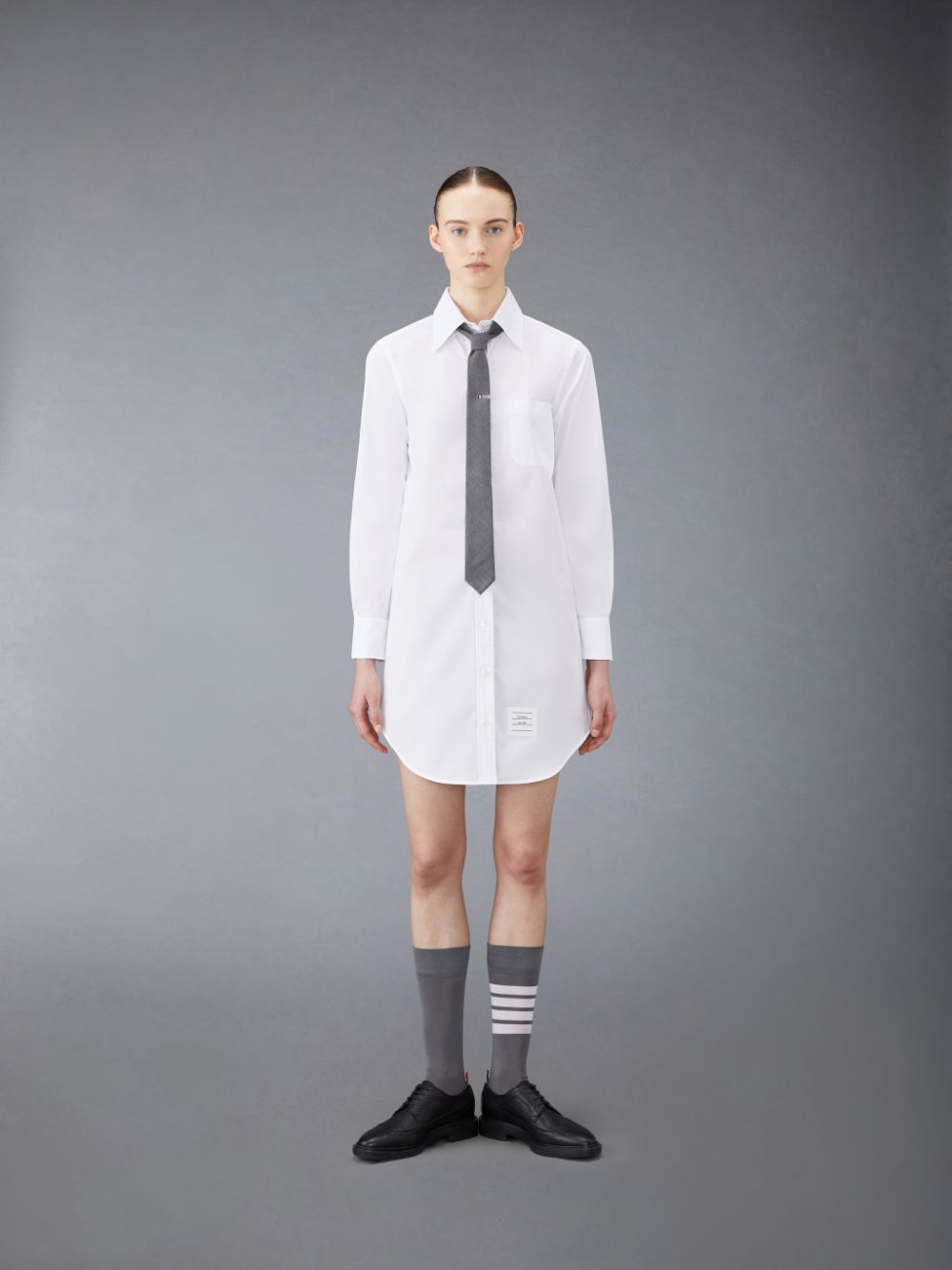 Thom Browne Poplin Mini Shirt Women Dress White | DKF38W01063