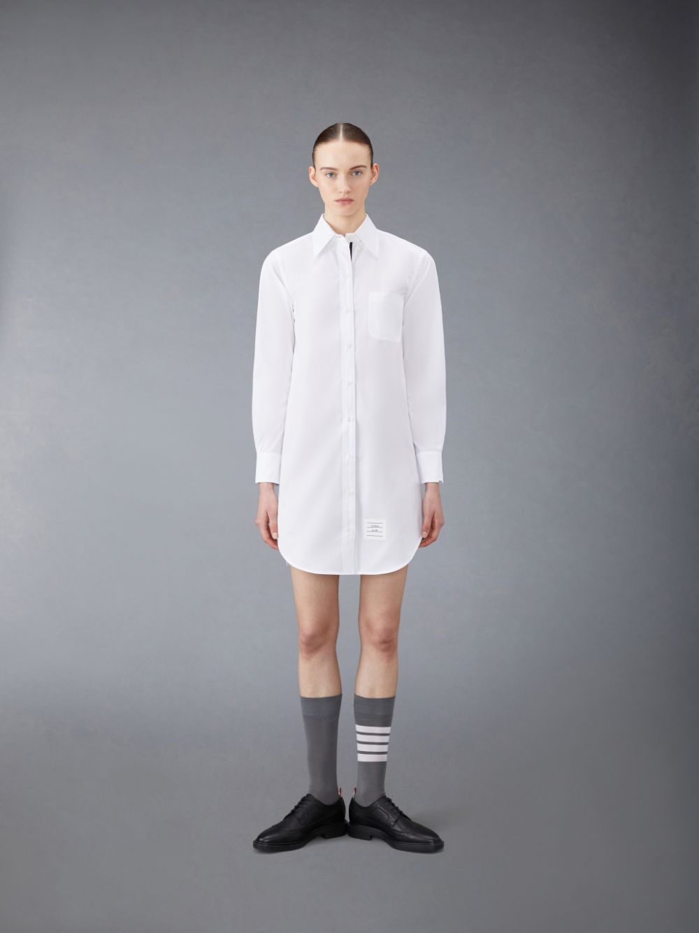 Thom Browne Poplin Mini Shirt Women Dress White | DKF38W01063