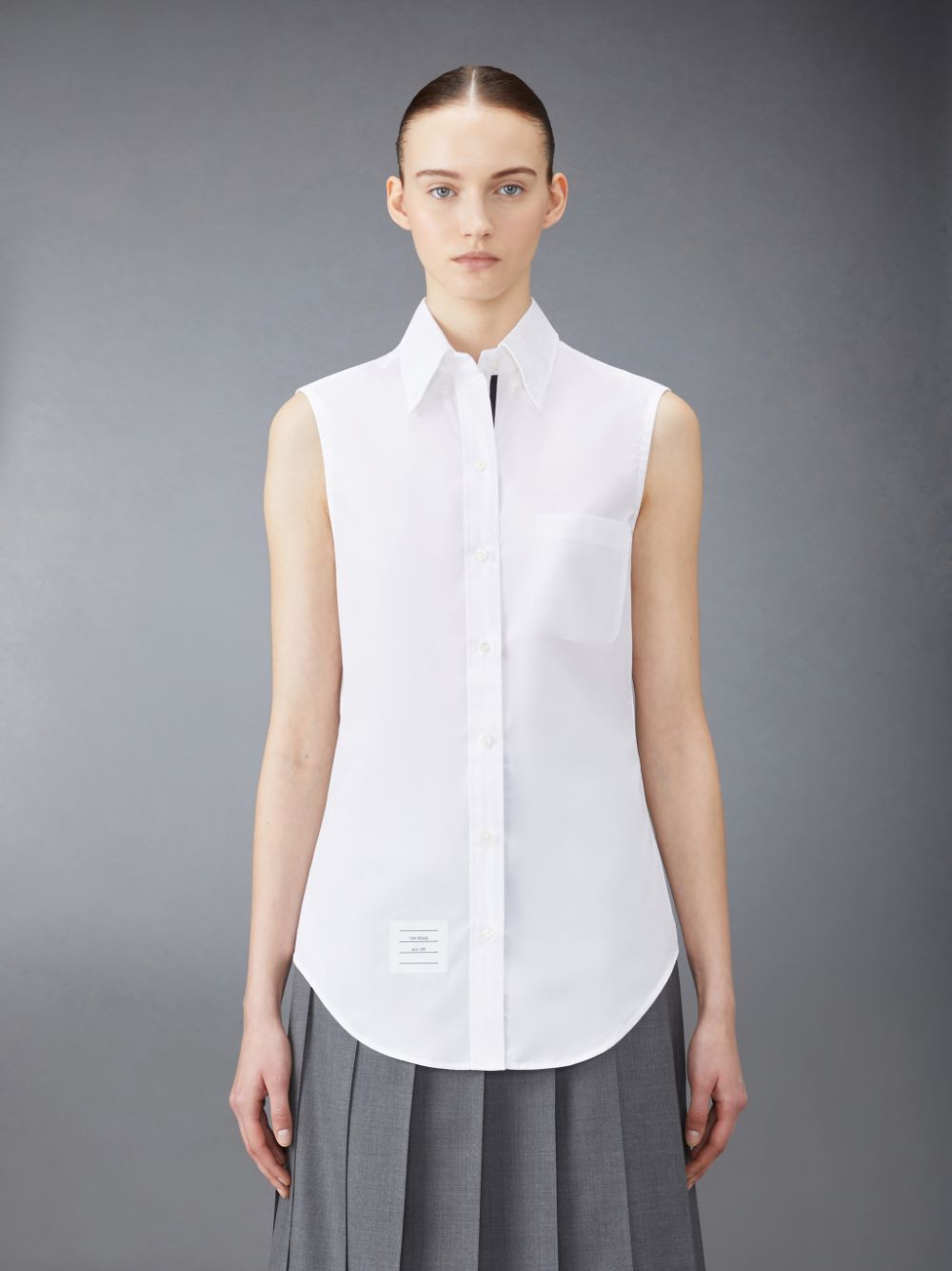 Thom Browne Poplin Sleeveless Women Shirts White | AIA45G36206