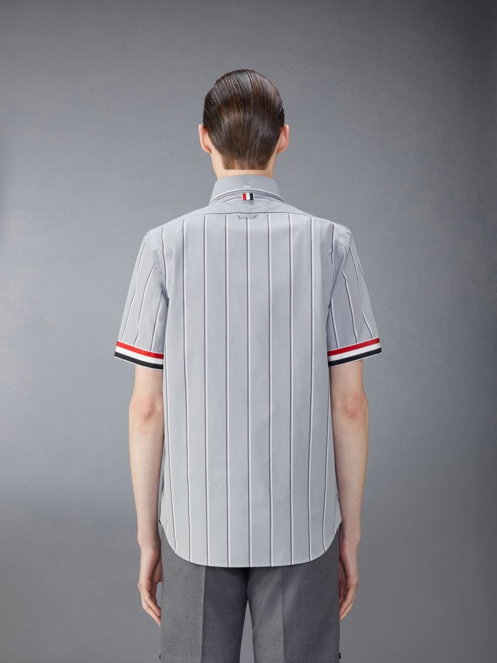 Thom Browne Poplin Striped Men Shirts Grey | TTI74J01905