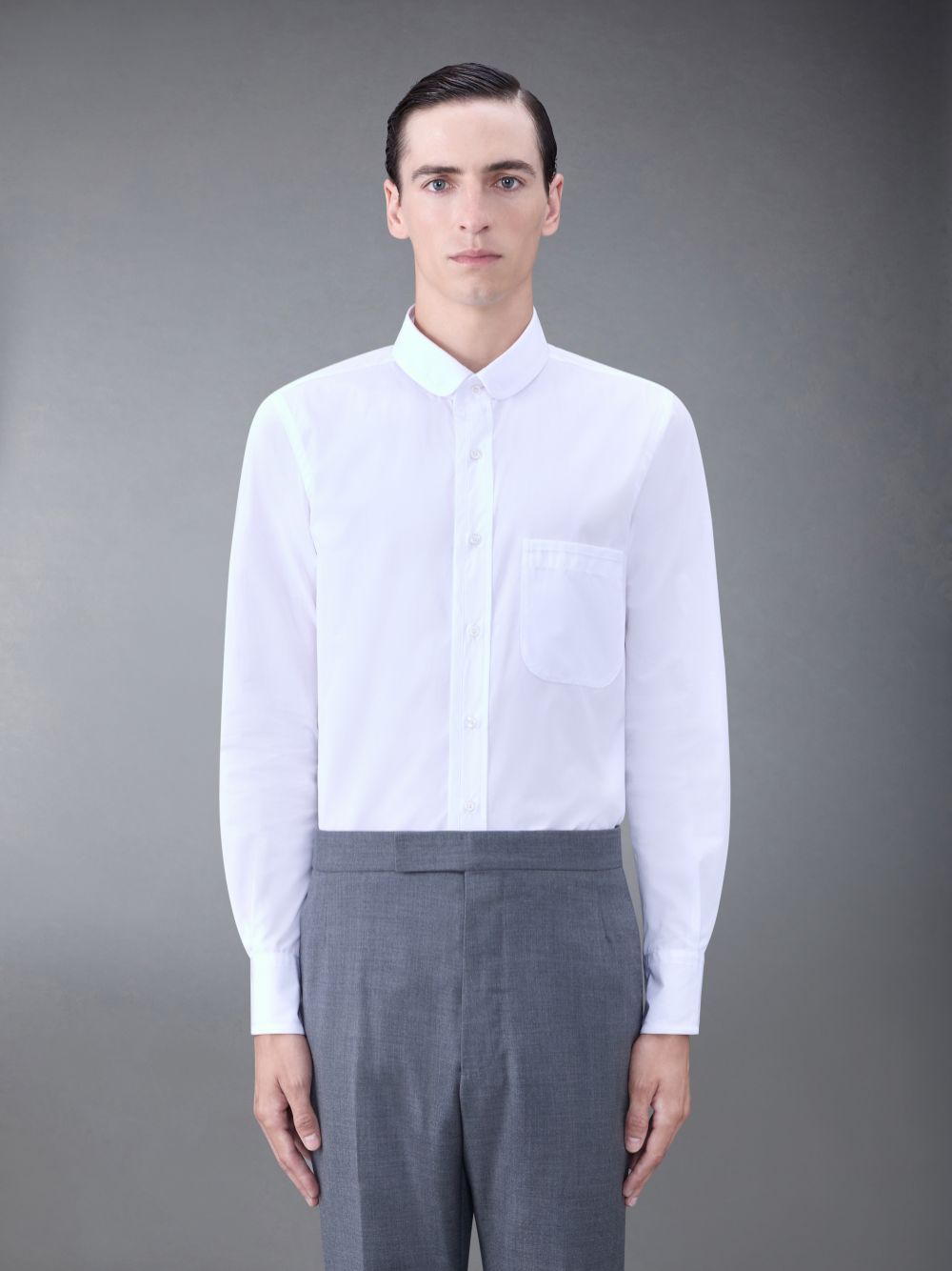 Thom Browne Poplin Tipping Men Shirts White | EUO69N63360