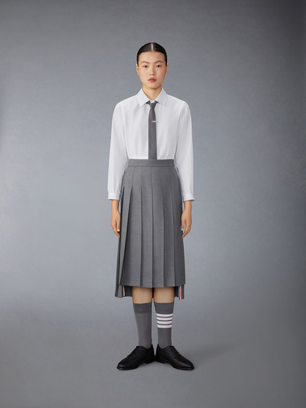 Thom Browne Poplin Tucked Women Shirts White | QFA79Q88795