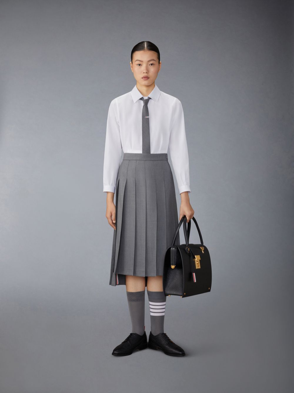 Thom Browne Poplin Tucked Women Shirts White | QFA79Q88795