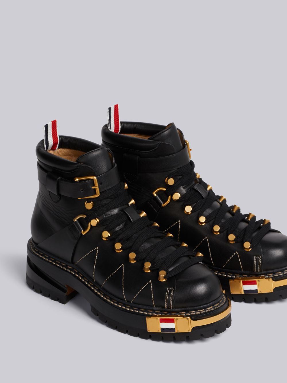 Thom Browne RWB-detail Vitello hiking Women Boots Black | UPN78J18678