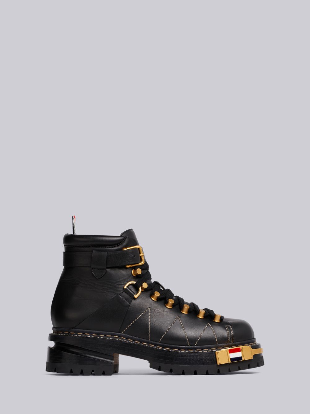 Thom Browne RWB-detail Vitello hiking Women Boots Black | UPN78J18678