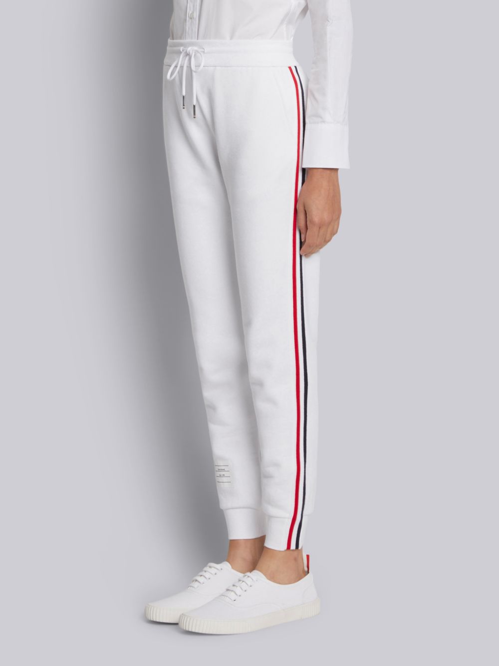 Thom Browne RWB-stripe track Women Pants White | XJC85H26980