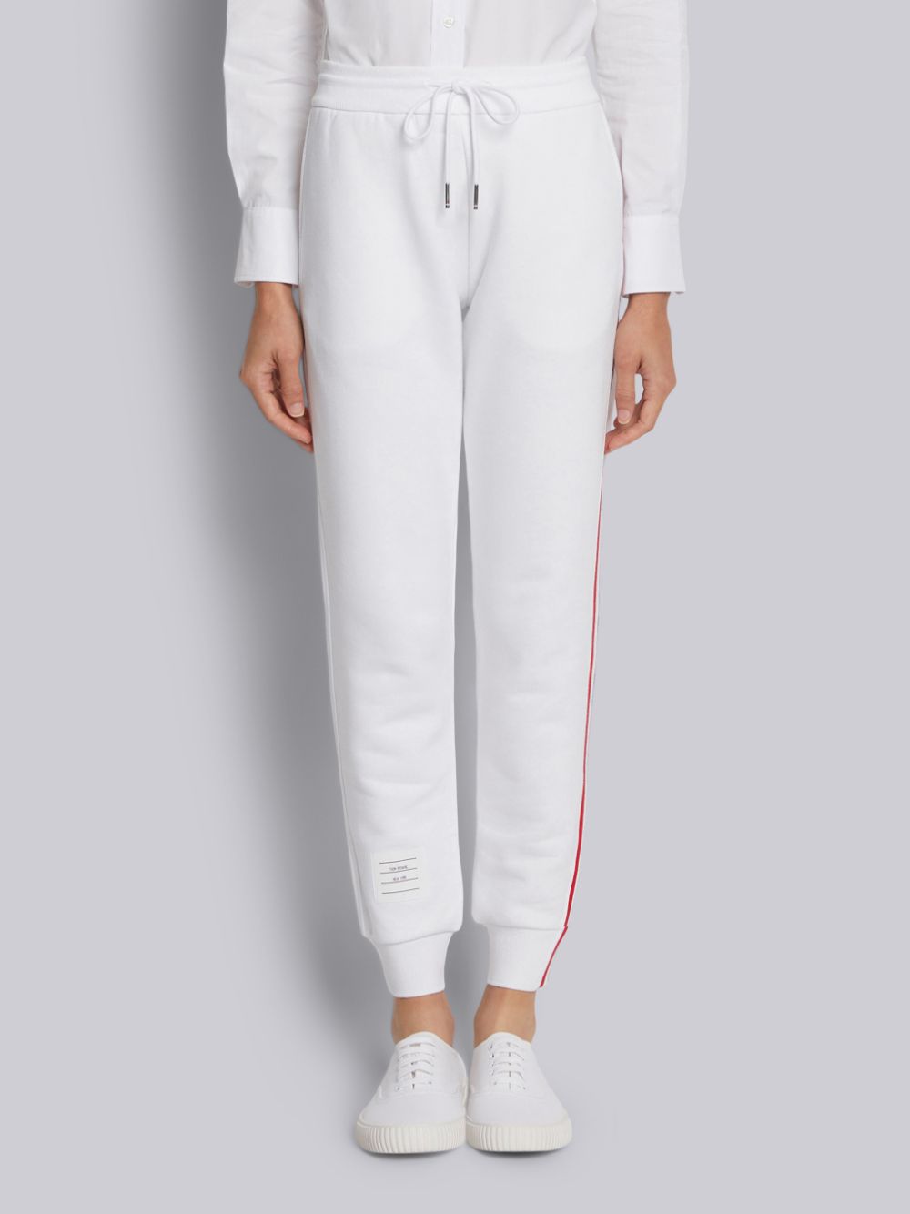 Thom Browne RWB-stripe track Women Pants White | XJC85H26980