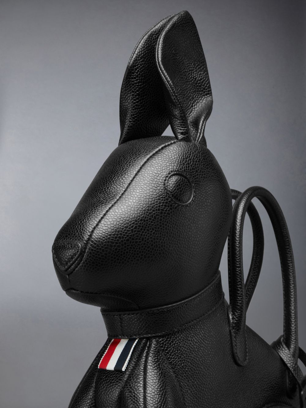 Thom Browne Rabbit Shoulder in Pebble Grain Women Tote Bags Black | CEH48D30345