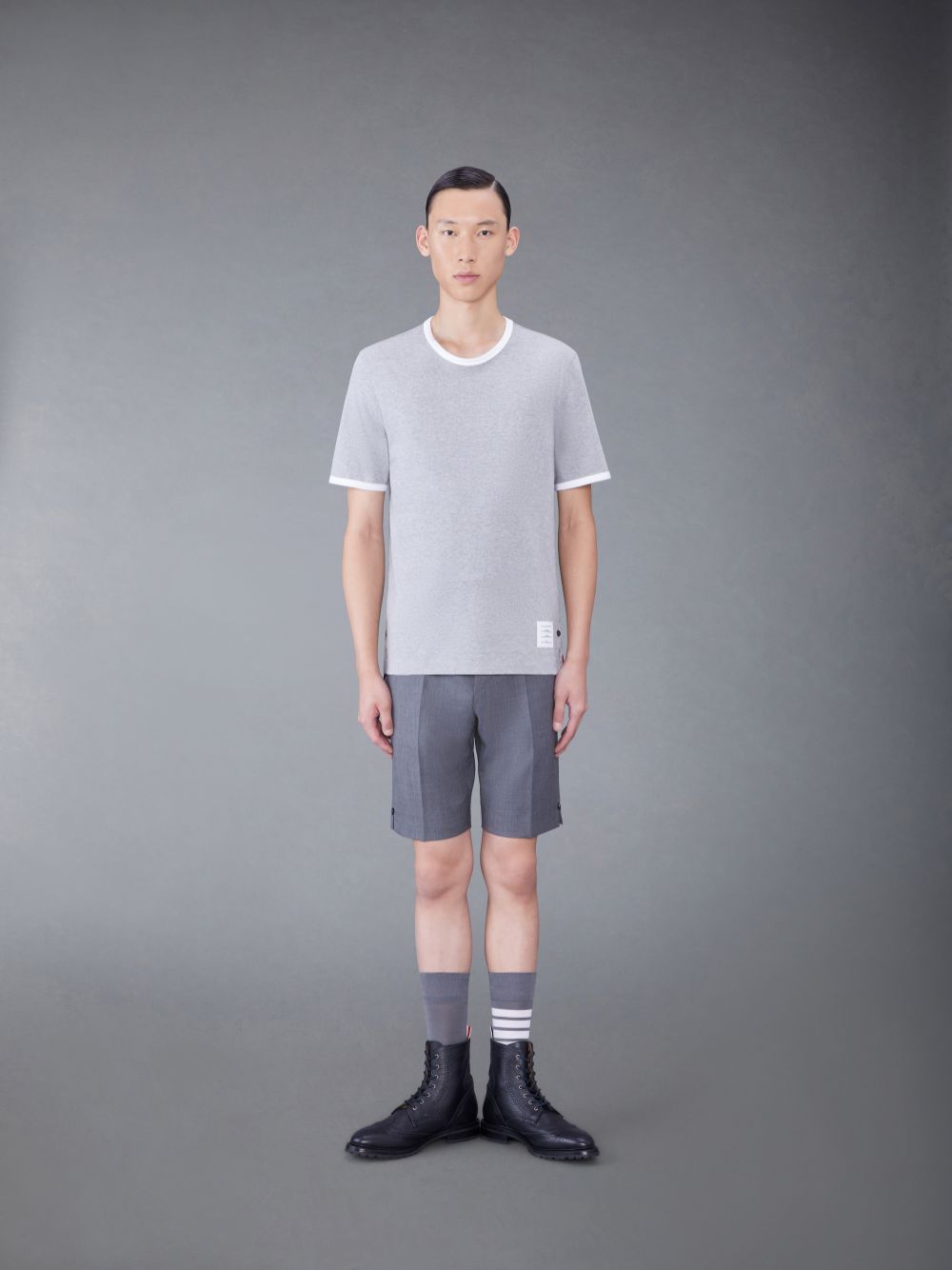 Thom Browne Ringer Men T Shirts Grey | KTX90U23432