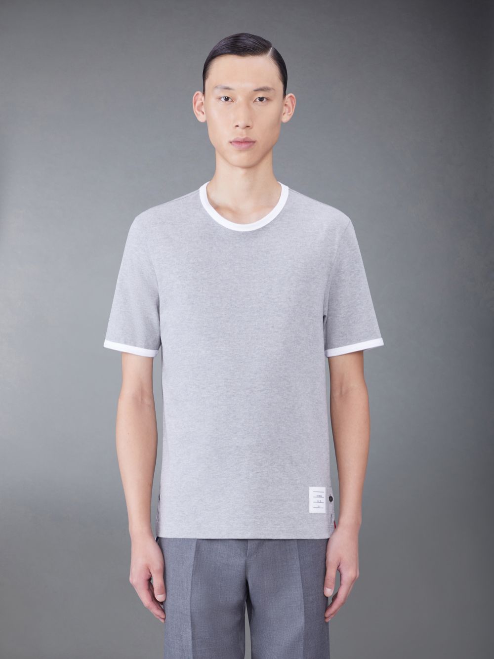 Thom Browne Ringer Men T Shirts Grey | KTX90U23432