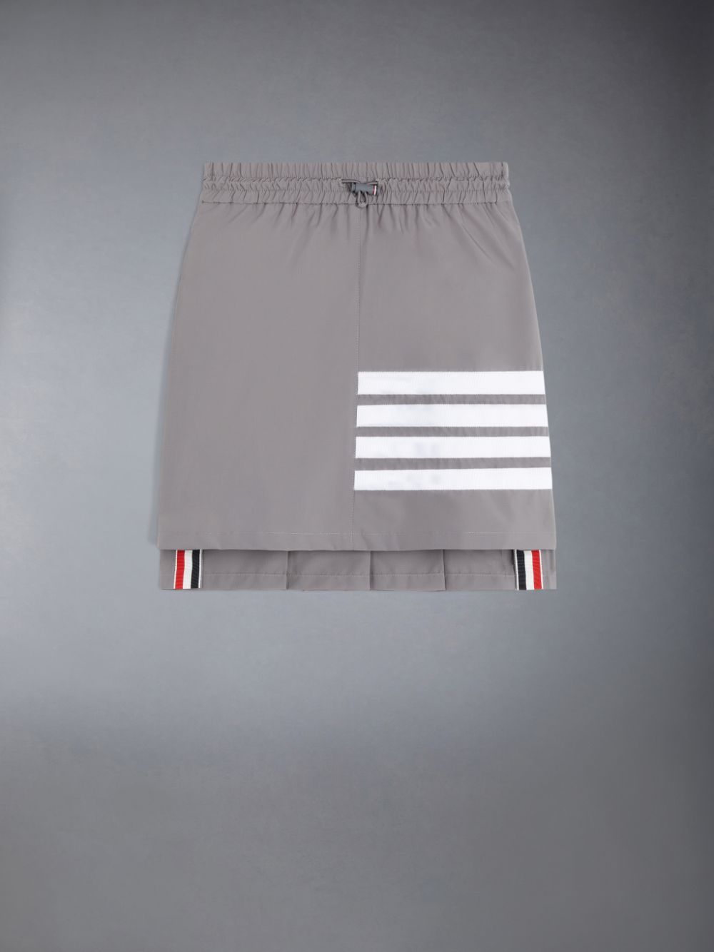 Thom Browne Ripstop 4-Bar Pleated Mini Girls\'s Skirts Grey | QCT61Z63621