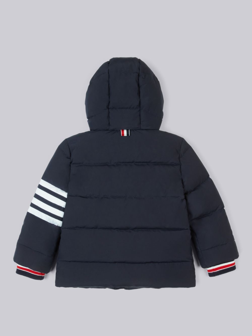 Thom Browne Ripstop Downfilled Hooded 4-Bar Boys's Parka Navy | GWJ56Z06837