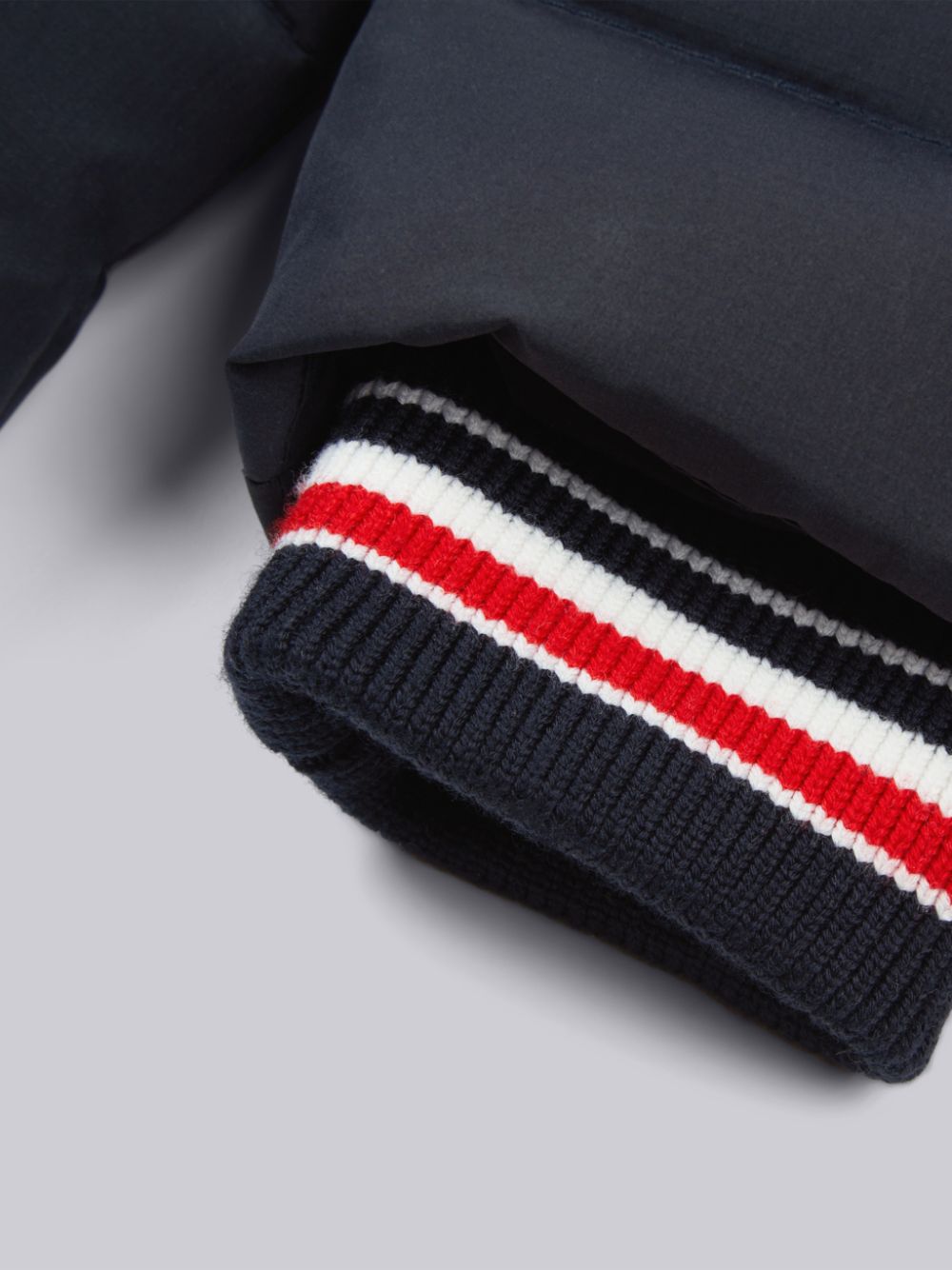 Thom Browne Ripstop Downfilled Hooded 4-Bar Boys's Parka Navy | GWJ56Z06837