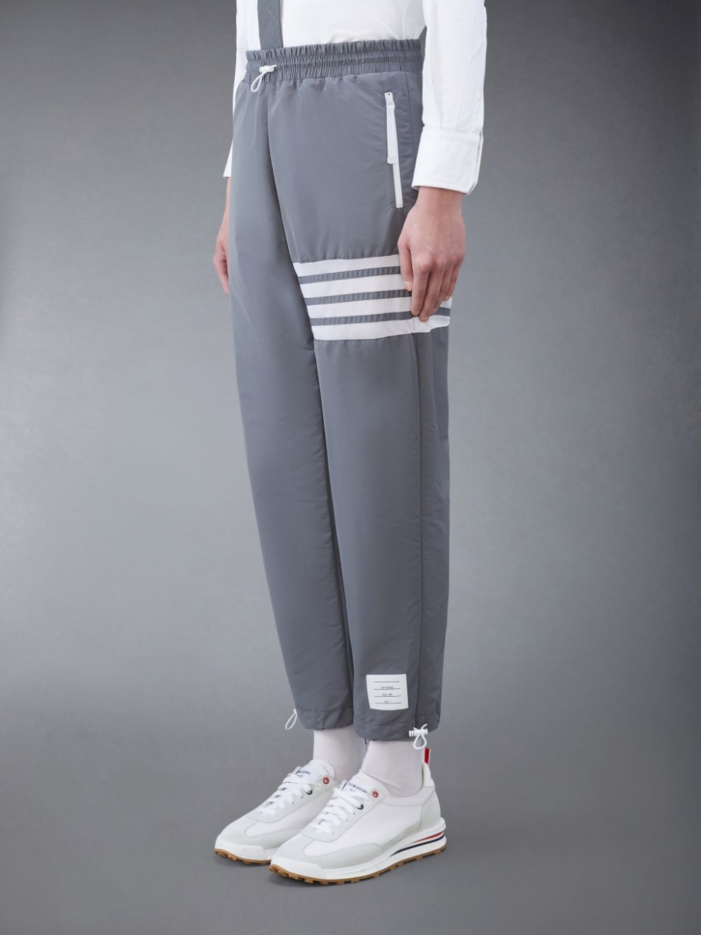 Thom Browne Ripstop Mesh 4-Bar Track Men Pants Grey | STJ72Z38944