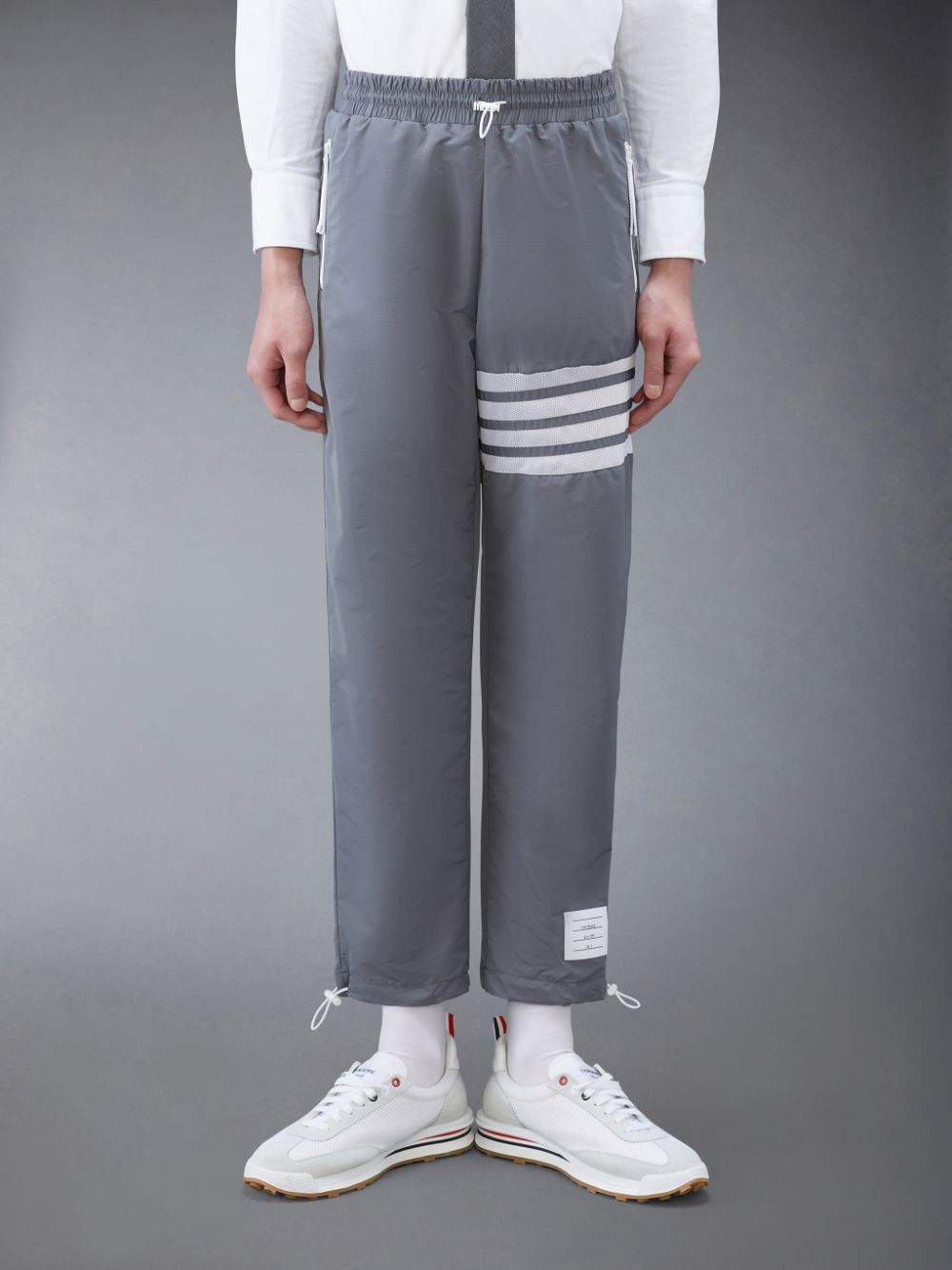 Thom Browne Ripstop Mesh 4-Bar Track Men Pants Grey | STJ72Z38944