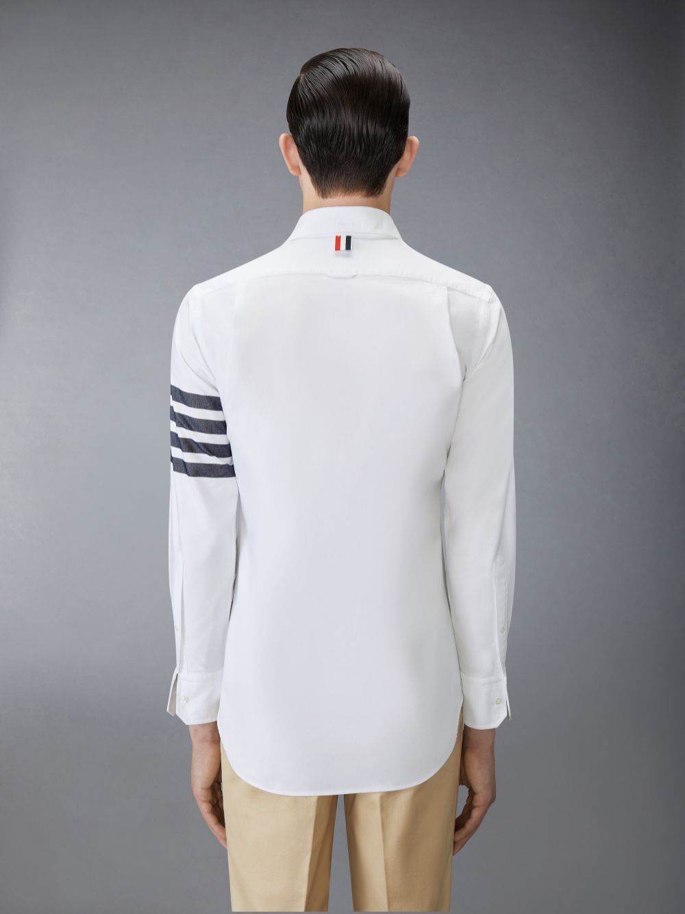 Thom Browne SOLID OXFORD 4-BAR POINT COLLAR Men Shirts White | JAR44L42274