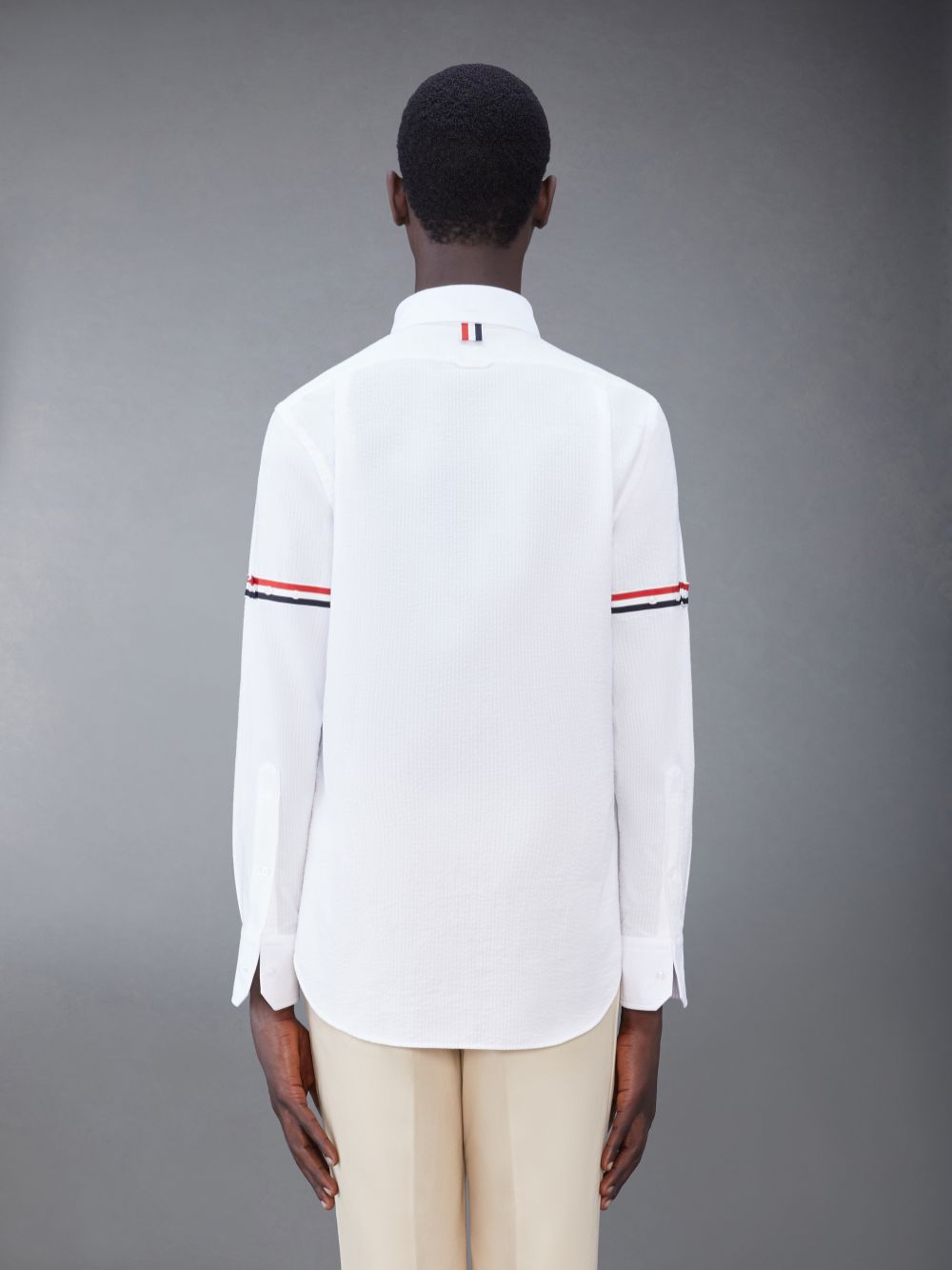 Thom Browne Seersucker Armband Men Shirts White | REG74N25407