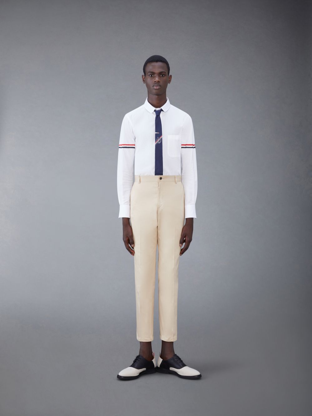 Thom Browne Seersucker Armband Men Shirts White | REG74N25407