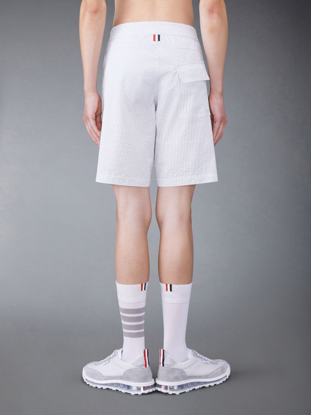 Thom Browne Seersucker Board Men Shorts White | SKR37W36270