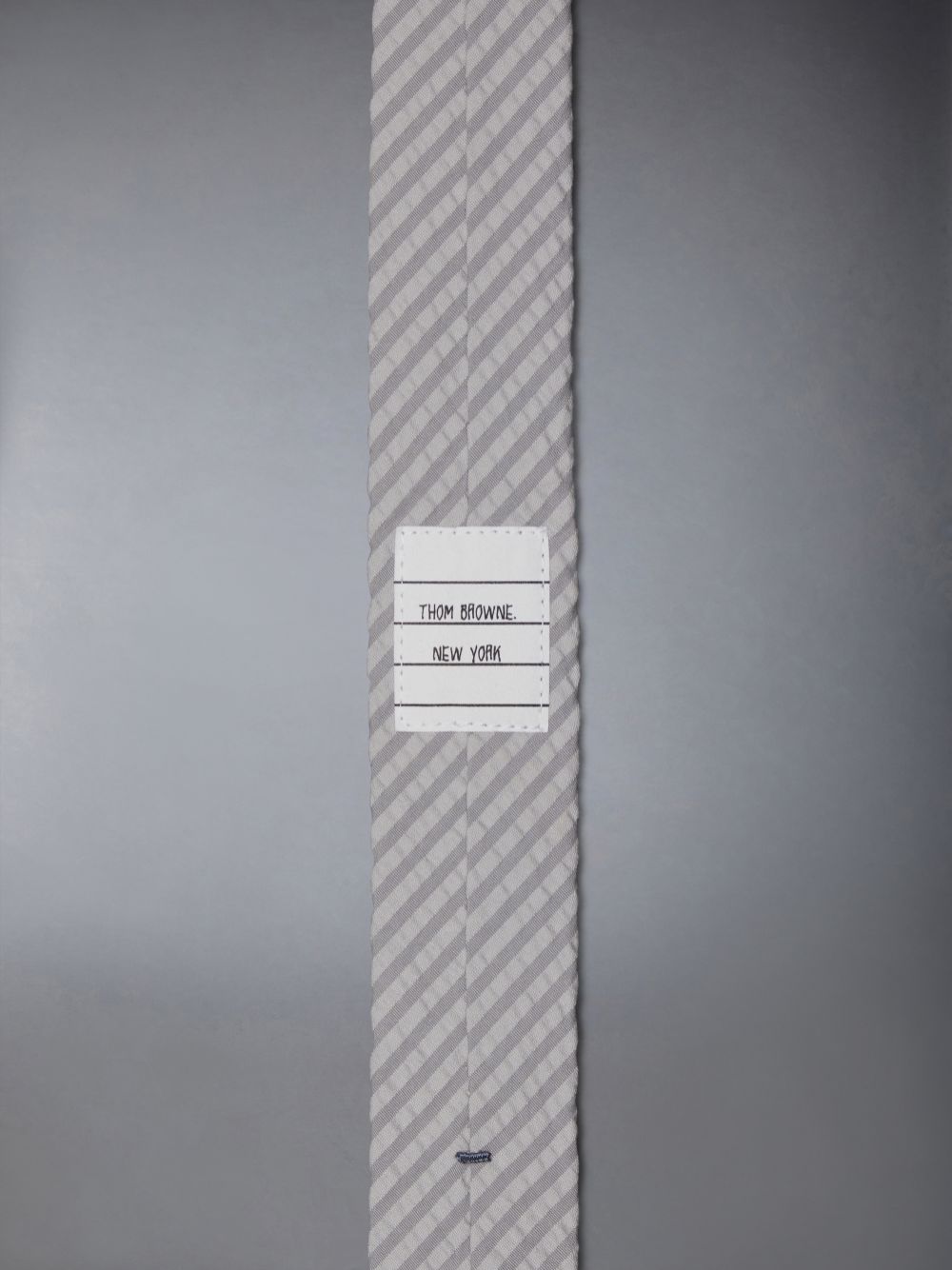 Thom Browne Seersucker Classic Men Ties Grey | FBJ81M44422