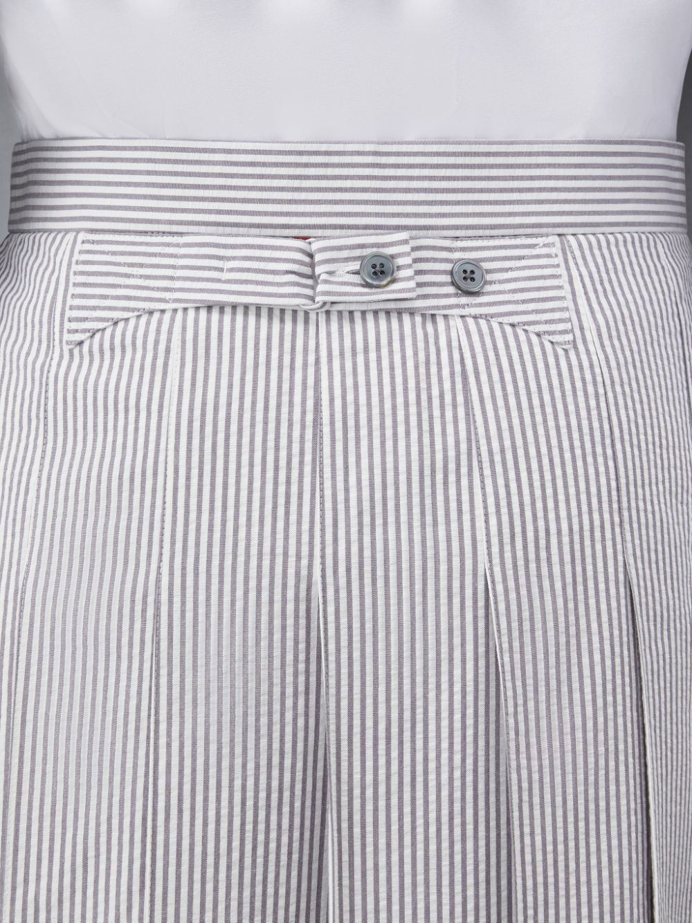 Thom Browne Seersucker Classic Pleated Men Skirts Grey | TRC12L77024