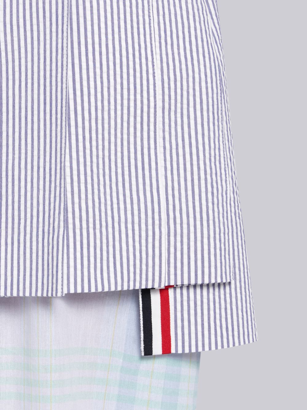 Thom Browne Seersucker Pleated Mini Women Skirts Navy | CZX90S70840