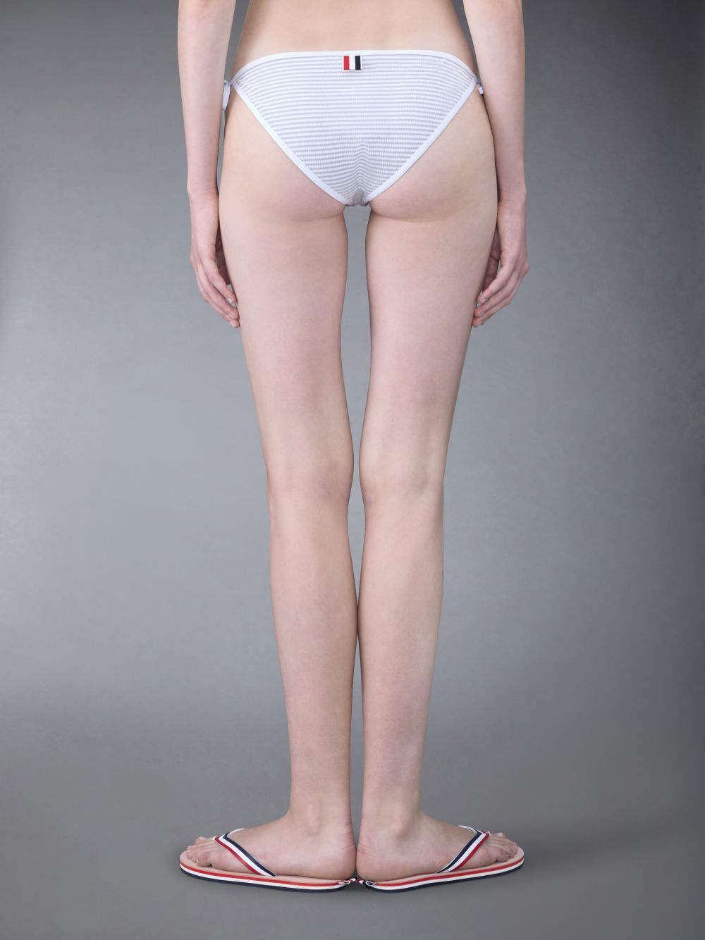 Thom Browne Seersucker Tie Women Bikini Bottom Grey | DTP06B12825