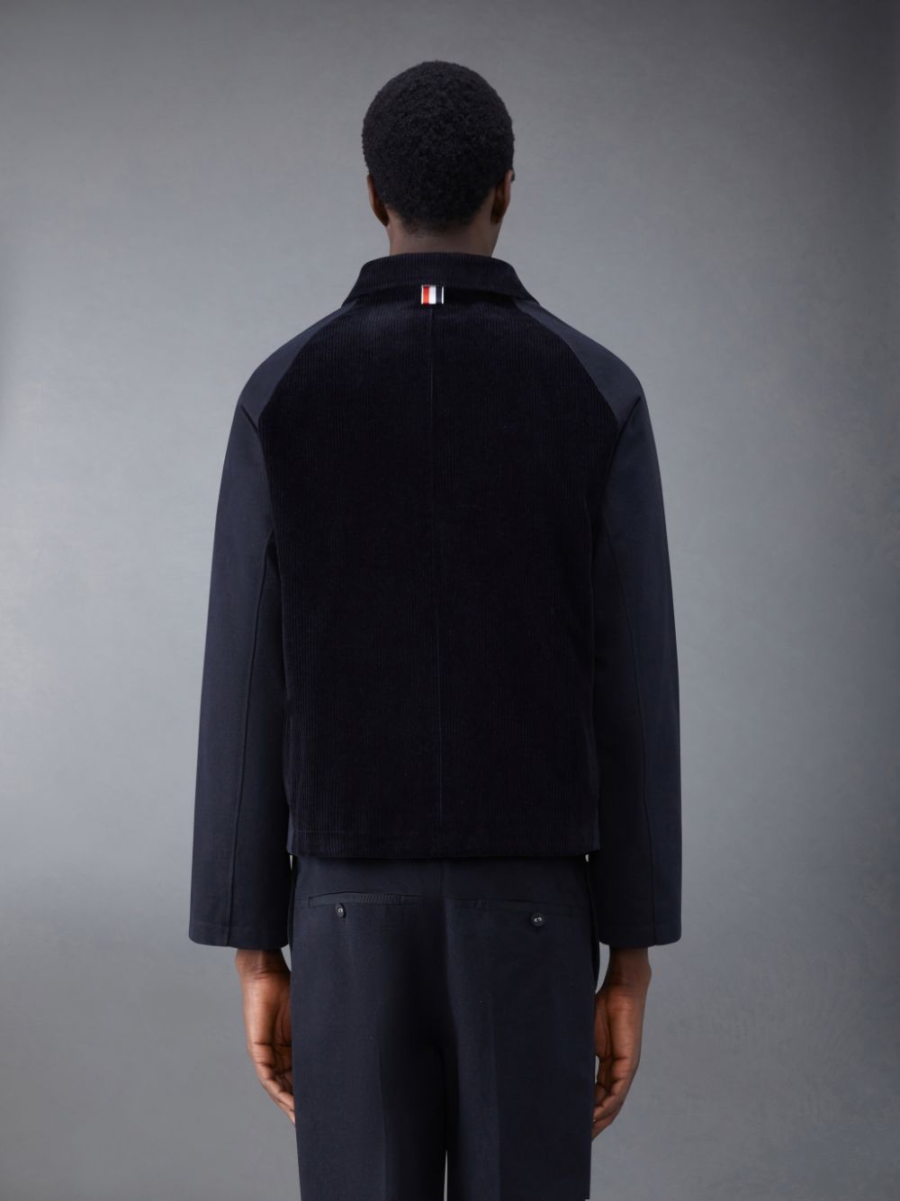 Thom Browne Selvedge Denim Cropped Relaxed Field Men Jackets Black | JRE59U86643