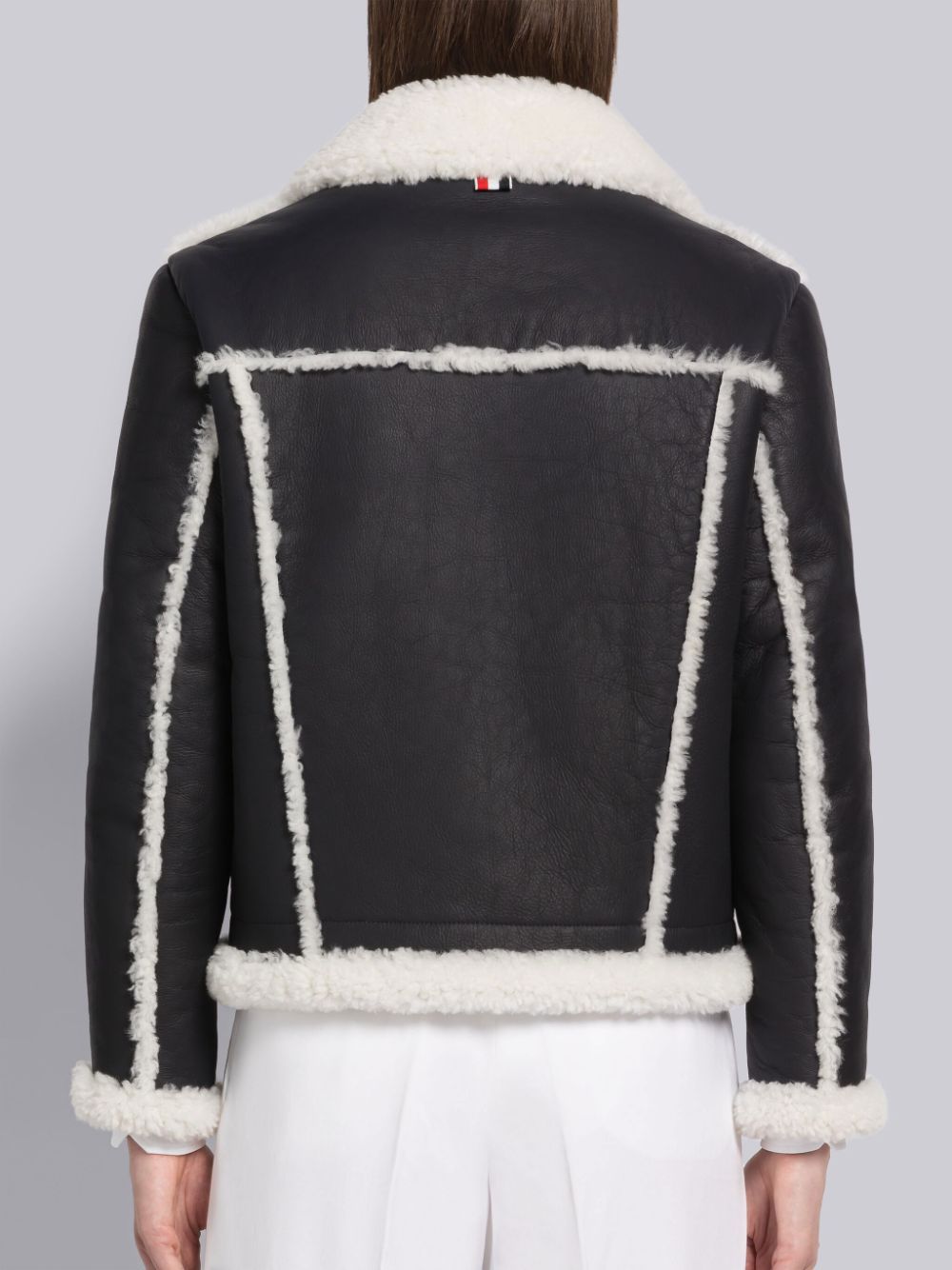 Thom Browne Shearling Patch Pocket Women Jackets Blue | YRY85V62019