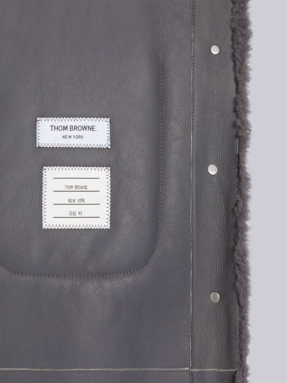 Thom Browne Shearling Supersize 4-Bar Shirtdress Women Coats Grey | CAS97L02695