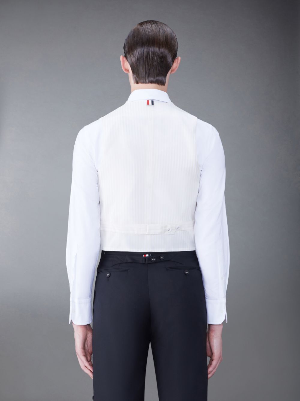 Thom Browne Silk Faille Vest Men Coats White | HZN10A73108