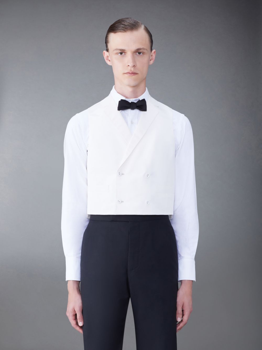 Thom Browne Silk Faille Vest Men Coats White | HZN10A73108