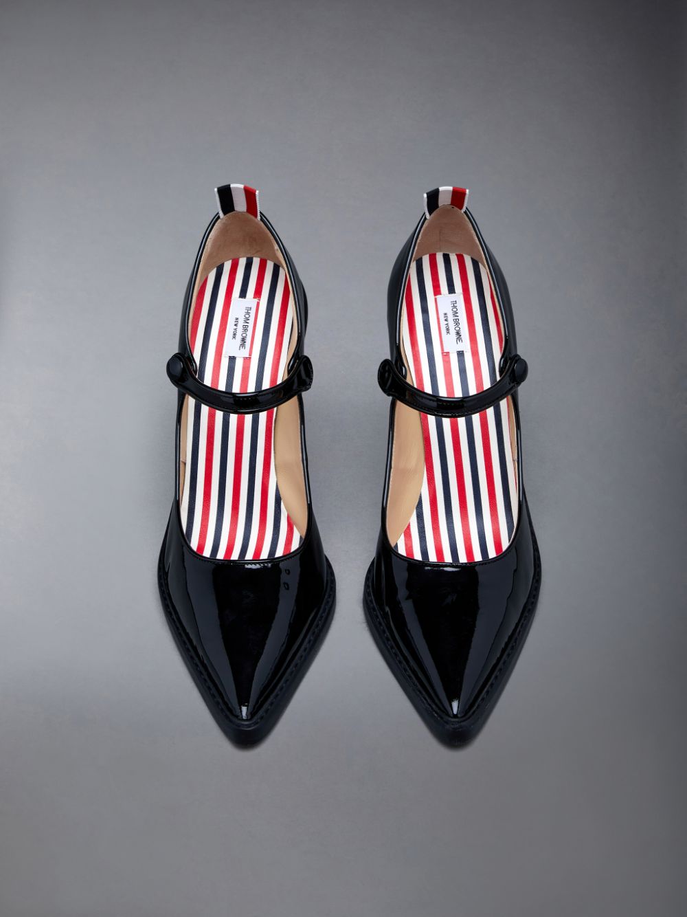 Thom Browne Soft Patent Leather Curved Pointed Toe John Women Heels Shoes Black | FKI74K24185