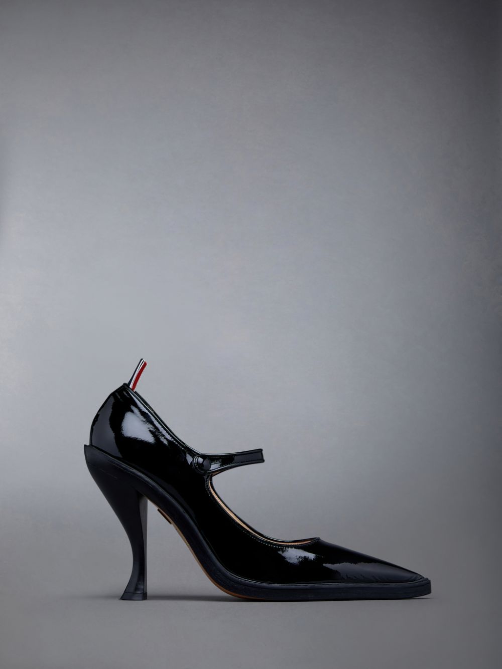 Thom Browne Soft Patent Leather Curved Pointed Toe John Women Heels Shoes Black | FKI74K24185