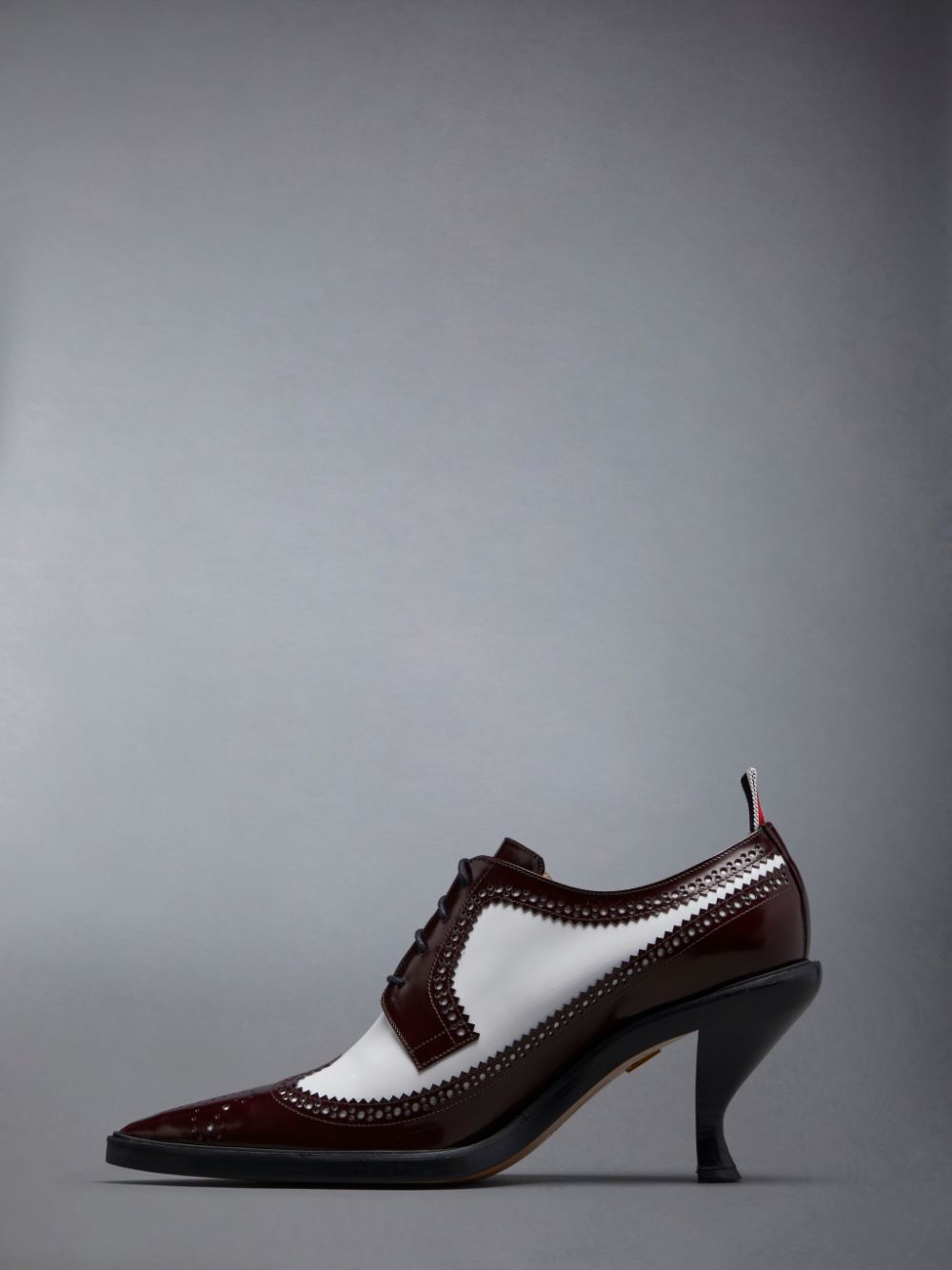 Thom Browne Soft Spazzolato 75mm Curved Heel Longwing Spectator Women Brogue Shoes Red | ELX02P17087