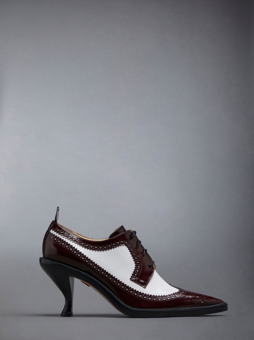 Thom Browne Soft Spazzolato 75mm Curved Heel Longwing Spectator Women Brogue Shoes Red | ELX02P17087