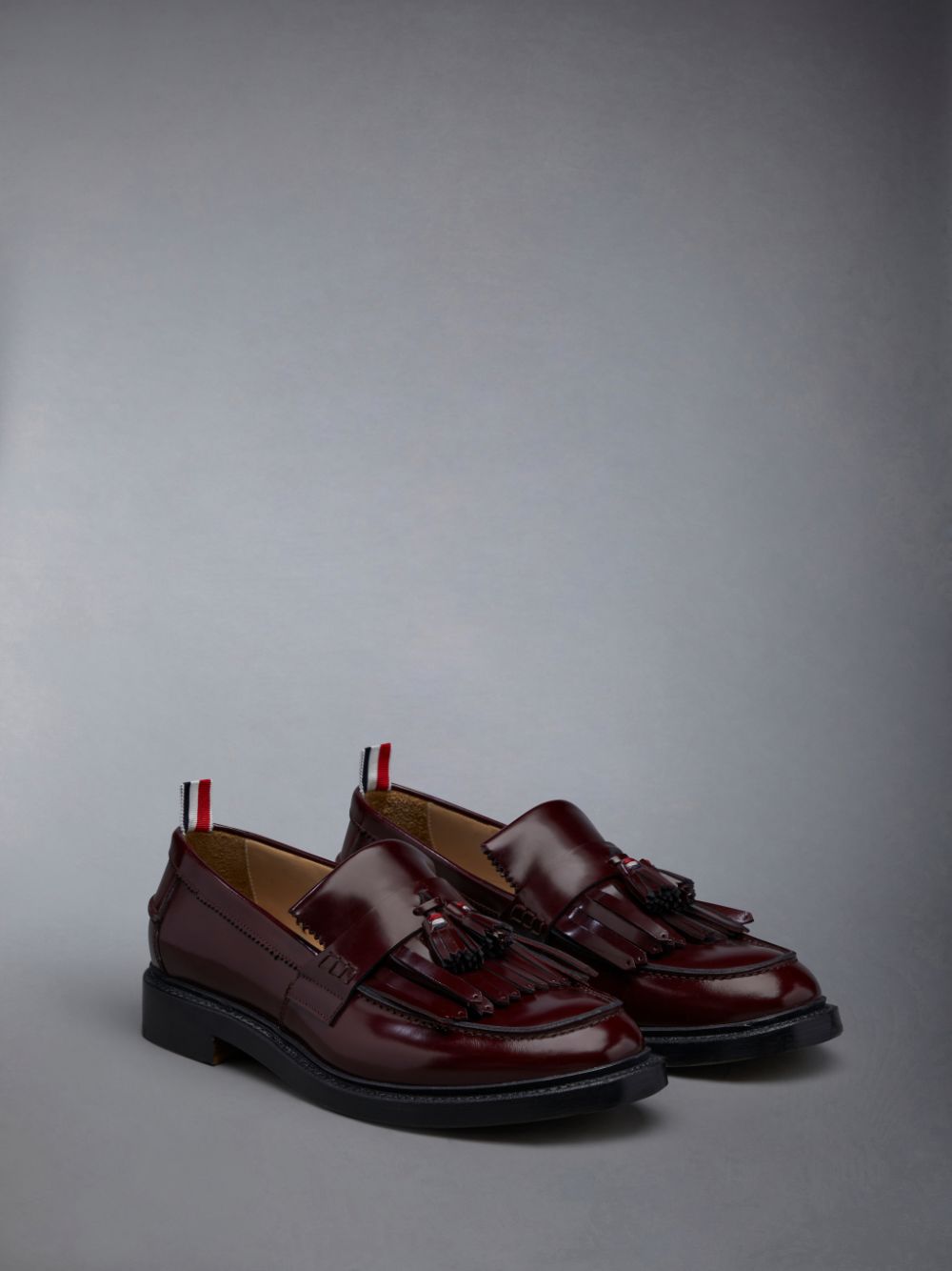 Thom Browne Soft Spazzolato Goodyear Sole Tassel Kilt Men Loafers Red | TBO16I08452