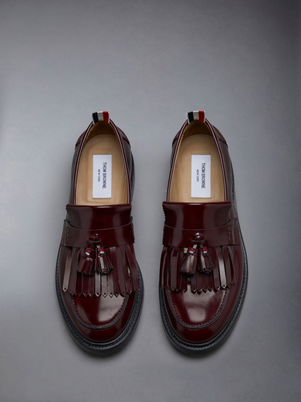 Thom Browne Soft Spazzolato Goodyear Sole Tassel Kilt Men Loafers Red | TBO16I08452