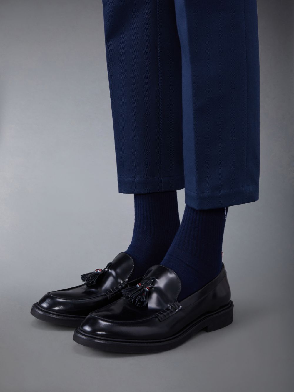 Thom Browne Spazzolato Tassel Men Loafers Black | CND83T03303