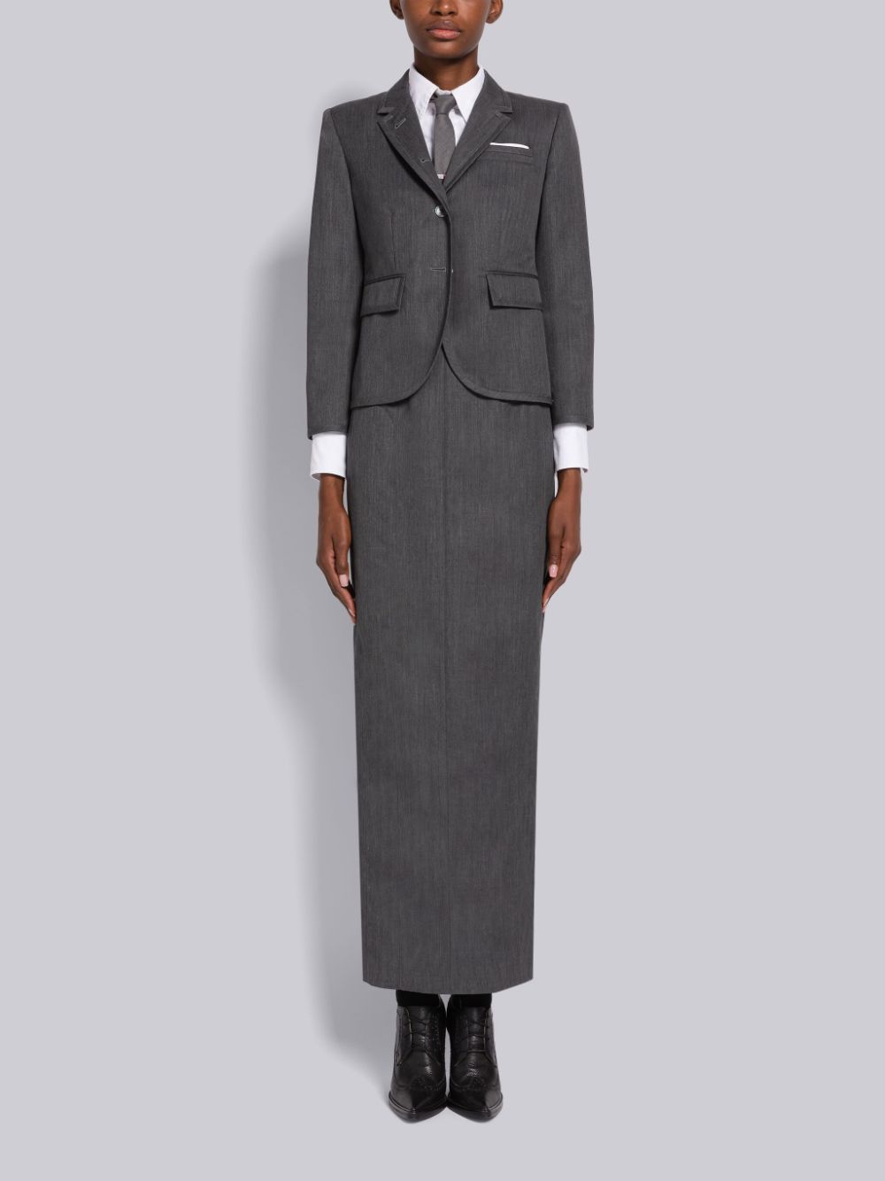 Thom Browne Stiff Wool Gabardine High Armhole Sport Women Coats Grey | EYR11S23733